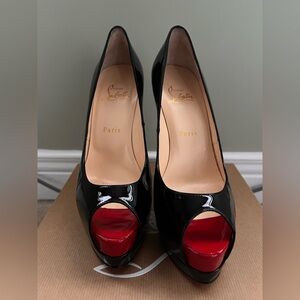 LIKE NEW Christian Louboutin PALAIS ROYAL 140 Platform Black Size 38